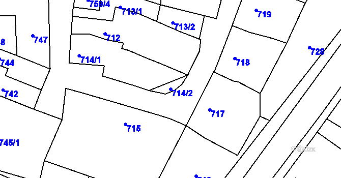 Parcela st. 714/2 v KÚ Lednice na Moravě, Katastrální mapa