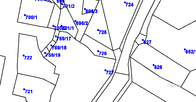Parcela st. 726 v KÚ Lednice na Moravě, Katastrální mapa