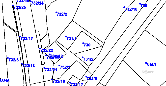 Parcela st. 730 v KÚ Lednice na Moravě, Katastrální mapa