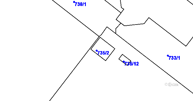 Parcela st. 735/2 v KÚ Lednice na Moravě, Katastrální mapa