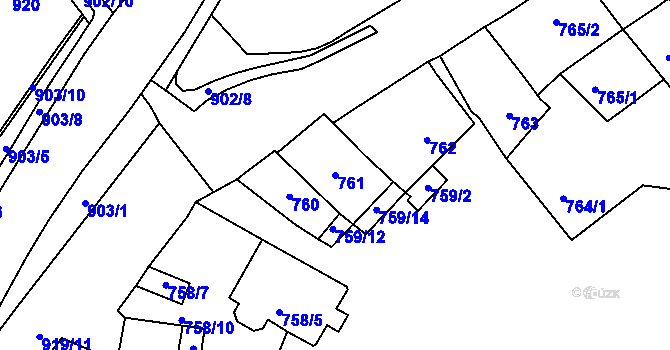 Parcela st. 761 v KÚ Lednice na Moravě, Katastrální mapa