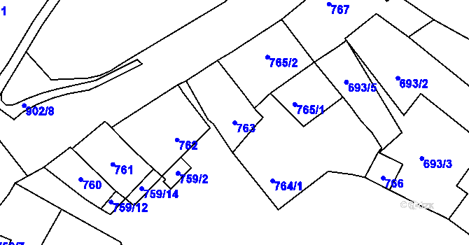 Parcela st. 763 v KÚ Lednice na Moravě, Katastrální mapa