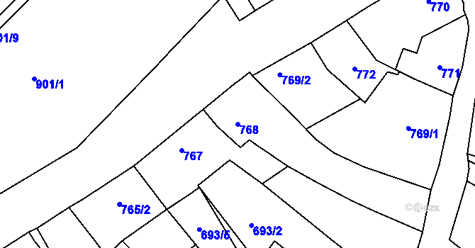Parcela st. 768 v KÚ Lednice na Moravě, Katastrální mapa