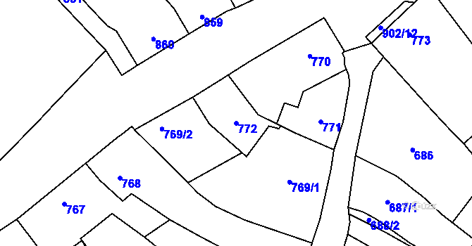 Parcela st. 772 v KÚ Lednice na Moravě, Katastrální mapa