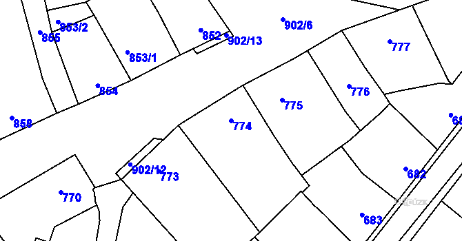 Parcela st. 774 v KÚ Lednice na Moravě, Katastrální mapa