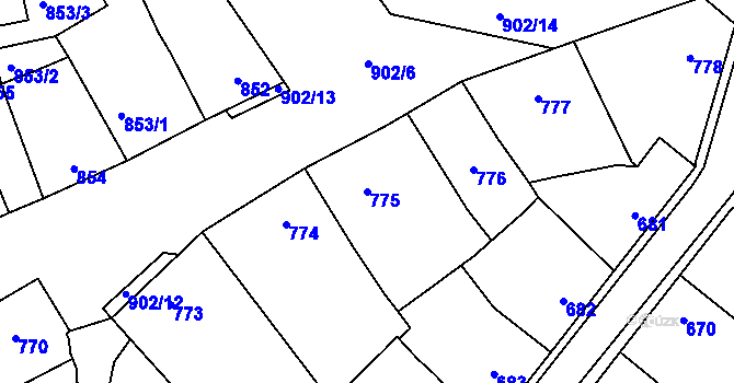 Parcela st. 775 v KÚ Lednice na Moravě, Katastrální mapa