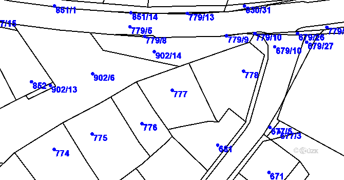 Parcela st. 777 v KÚ Lednice na Moravě, Katastrální mapa