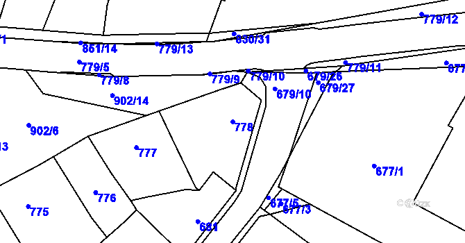 Parcela st. 778 v KÚ Lednice na Moravě, Katastrální mapa