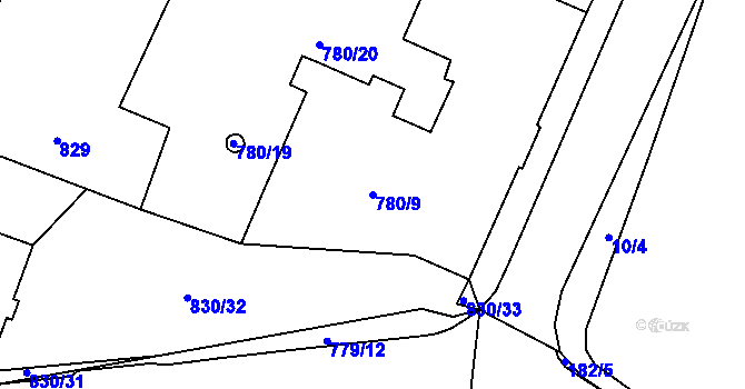 Parcela st. 780/9 v KÚ Lednice na Moravě, Katastrální mapa