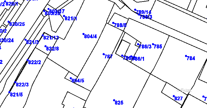 Parcela st. 787 v KÚ Lednice na Moravě, Katastrální mapa