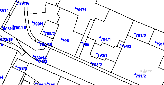 Parcela st. 795 v KÚ Lednice na Moravě, Katastrální mapa