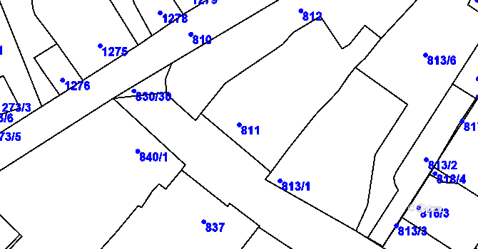 Parcela st. 811 v KÚ Lednice na Moravě, Katastrální mapa