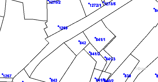 Parcela st. 842 v KÚ Lednice na Moravě, Katastrální mapa
