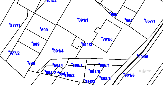 Parcela st. 891/3 v KÚ Lednice na Moravě, Katastrální mapa