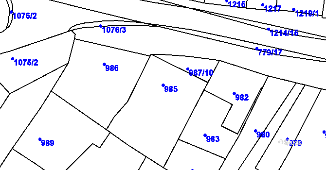 Parcela st. 985 v KÚ Lednice na Moravě, Katastrální mapa