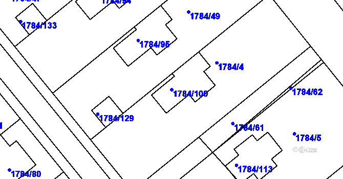 Parcela st. 1784/100 v KÚ Lednice na Moravě, Katastrální mapa