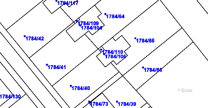 Parcela st. 1784/106 v KÚ Lednice na Moravě, Katastrální mapa