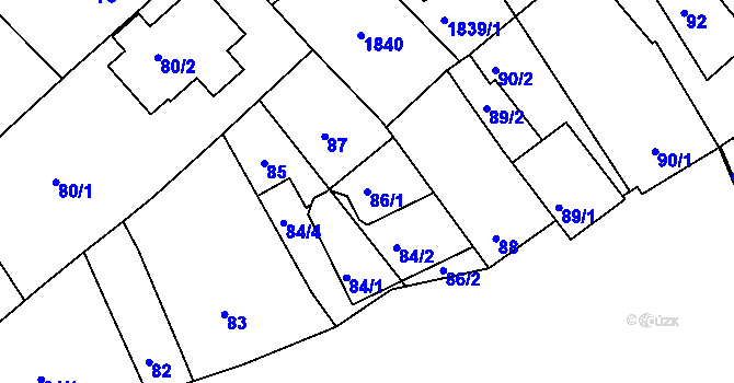 Parcela st. 86/1 v KÚ Lednice na Moravě, Katastrální mapa