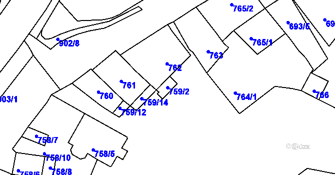 Parcela st. 759/2 v KÚ Lednice na Moravě, Katastrální mapa