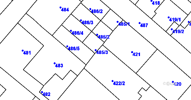 Parcela st. 485/3 v KÚ Lednice na Moravě, Katastrální mapa