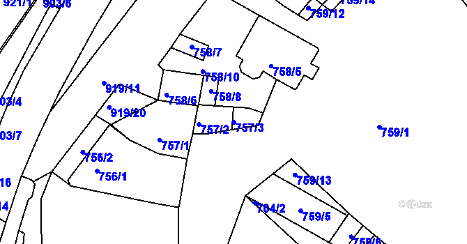 Parcela st. 757/3 v KÚ Lednice na Moravě, Katastrální mapa