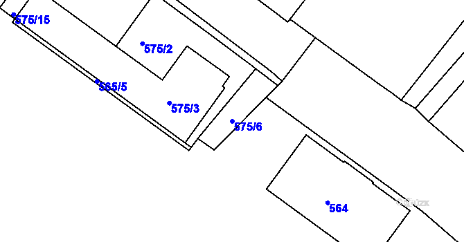 Parcela st. 575/6 v KÚ Lednice na Moravě, Katastrální mapa