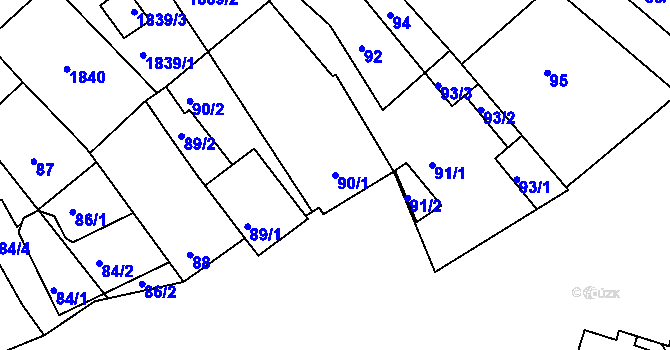 Parcela st. 90/1 v KÚ Lednice na Moravě, Katastrální mapa