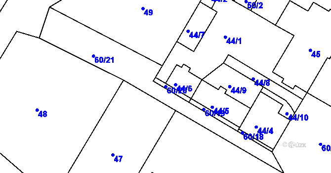 Parcela st. 60/20 v KÚ Lednice na Moravě, Katastrální mapa