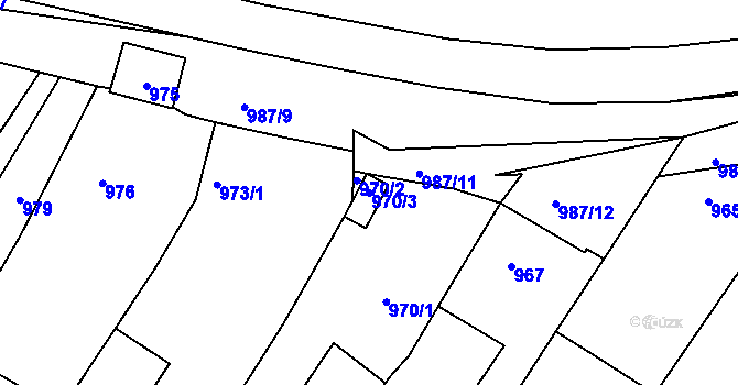 Parcela st. 970/3 v KÚ Lednice na Moravě, Katastrální mapa