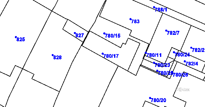 Parcela st. 780/17 v KÚ Lednice na Moravě, Katastrální mapa