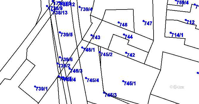 Parcela st. 745/2 v KÚ Lednice na Moravě, Katastrální mapa