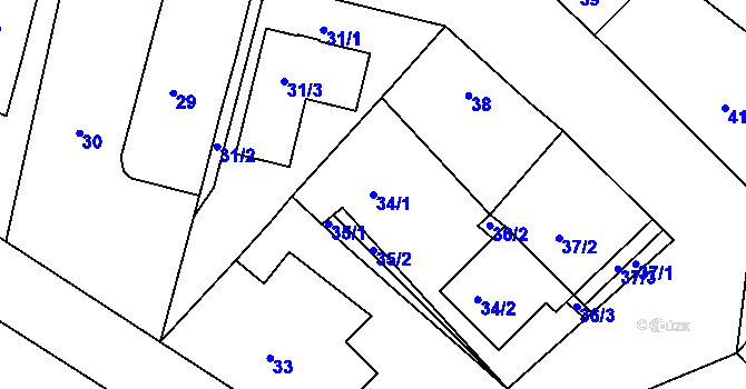 Parcela st. 34/1 v KÚ Lednice na Moravě, Katastrální mapa