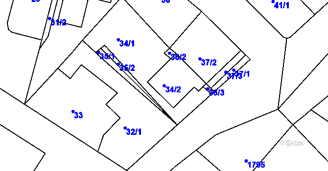 Parcela st. 34/2 v KÚ Lednice na Moravě, Katastrální mapa
