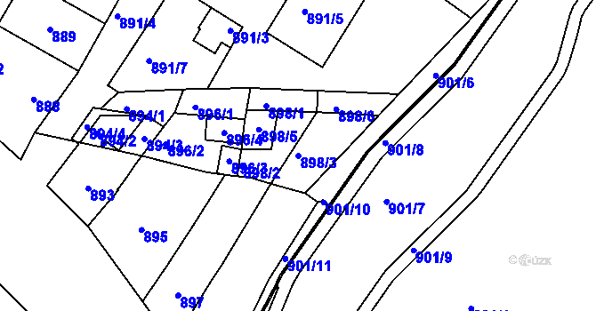 Parcela st. 898/3 v KÚ Lednice na Moravě, Katastrální mapa