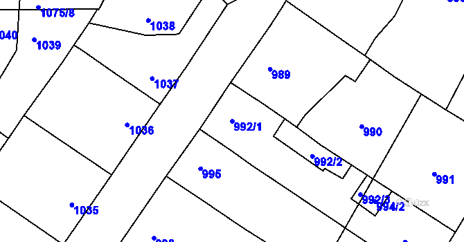 Parcela st. 992/1 v KÚ Lednice na Moravě, Katastrální mapa
