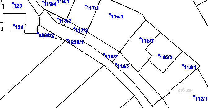 Parcela st. 116/2 v KÚ Lednice na Moravě, Katastrální mapa