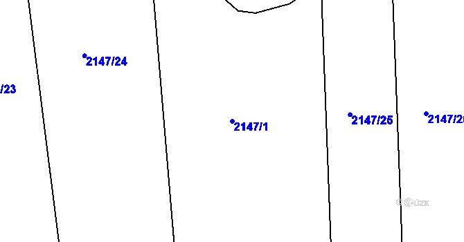 Parcela st. 2147/1 v KÚ Lednice na Moravě, Katastrální mapa