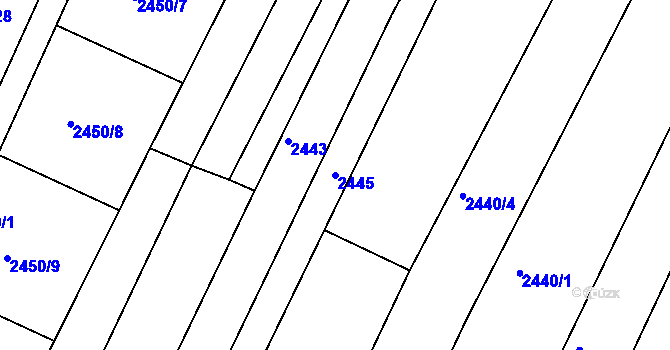Parcela st. 2445 v KÚ Lednice na Moravě, Katastrální mapa