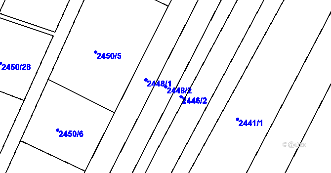 Parcela st. 2448/2 v KÚ Lednice na Moravě, Katastrální mapa