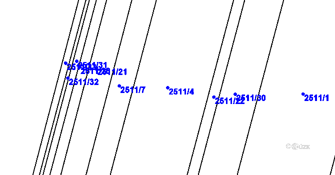 Parcela st. 2511/4 v KÚ Lednice na Moravě, Katastrální mapa