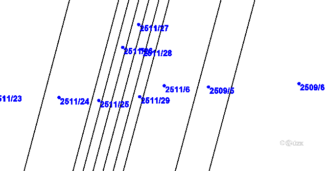 Parcela st. 2511/6 v KÚ Lednice na Moravě, Katastrální mapa