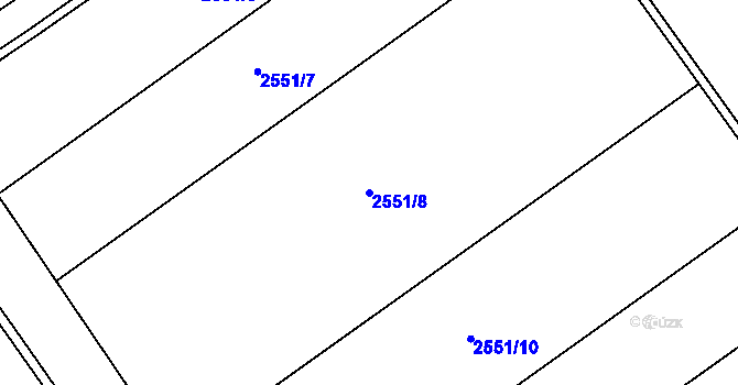 Parcela st. 2551/8 v KÚ Lednice na Moravě, Katastrální mapa