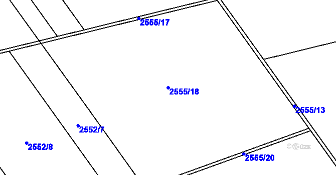 Parcela st. 2555/18 v KÚ Lednice na Moravě, Katastrální mapa