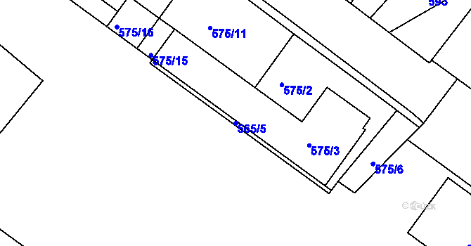 Parcela st. 565/5 v KÚ Lednice na Moravě, Katastrální mapa