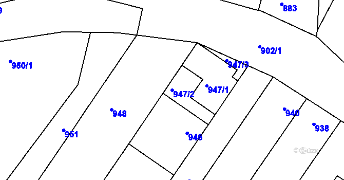 Parcela st. 947/2 v KÚ Lednice na Moravě, Katastrální mapa