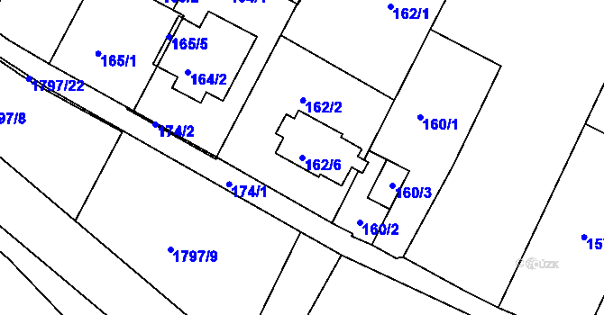 Parcela st. 162/6 v KÚ Lednice na Moravě, Katastrální mapa