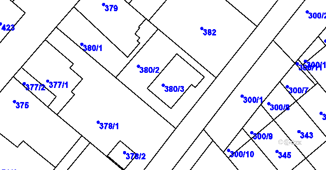 Parcela st. 380/3 v KÚ Lednice na Moravě, Katastrální mapa