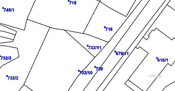Parcela st. 732/11 v KÚ Lednice na Moravě, Katastrální mapa