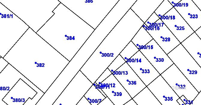 Parcela st. 300/2 v KÚ Lednice na Moravě, Katastrální mapa