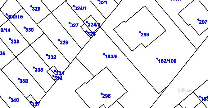 Parcela st. 183/6 v KÚ Lednice na Moravě, Katastrální mapa